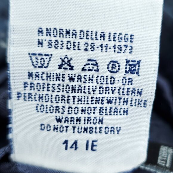 VTG 90s Exte Jeans Coated Woven Collared Mini Dress 28/42/US 6 Navy Blue - Picture 16 of 16